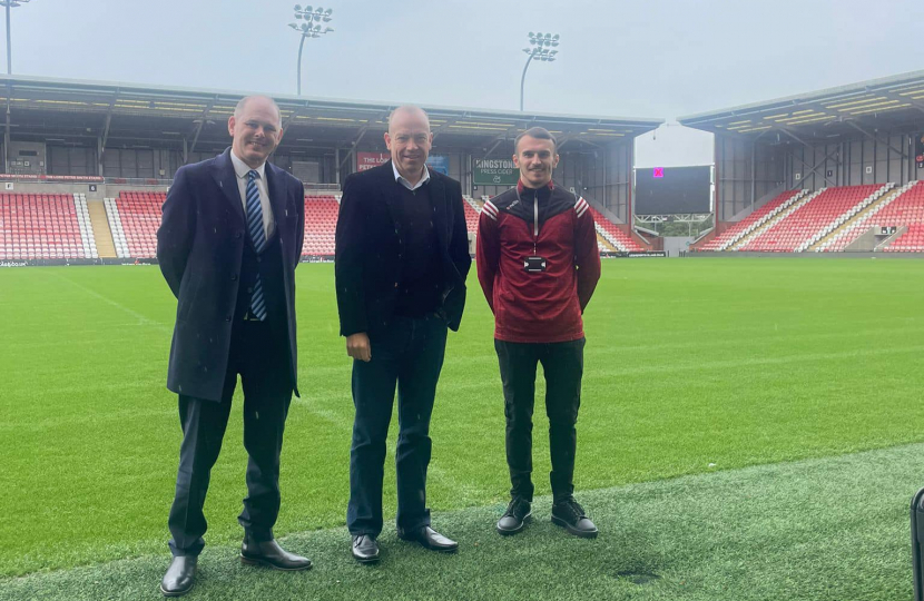 James Grundy MP and Northern Ireland Secretary Visit Leigh Stadium