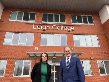 James Grundy MP and Anna Dawe at Leigh College